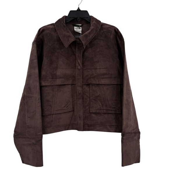 The North Face Womens Utility Cord Shacket Coal‎ Brown Relaxed Fit XL